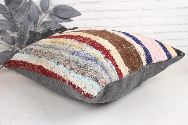 Home Decor Pillow, Cushion Case, Vintage Kilim Throw Pillow, 24x24 Pink Cushion Cover, Pillow for Couch, Wool Kilim Pillow Pillow - 6