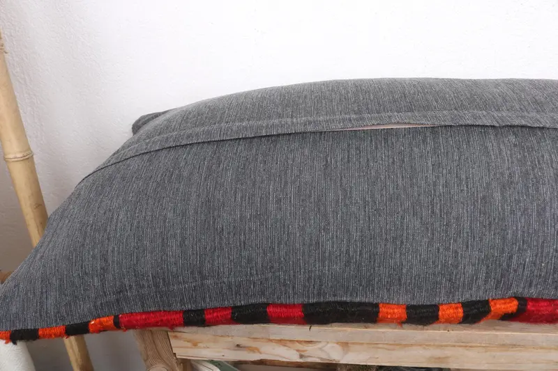 Ethnical Kilim Rug Pillow, Vintage Pillow, Indoor Cushion Cover, Interior Designer Pillow, 16x36 Red Cushion Case, Cushion Cover - 7