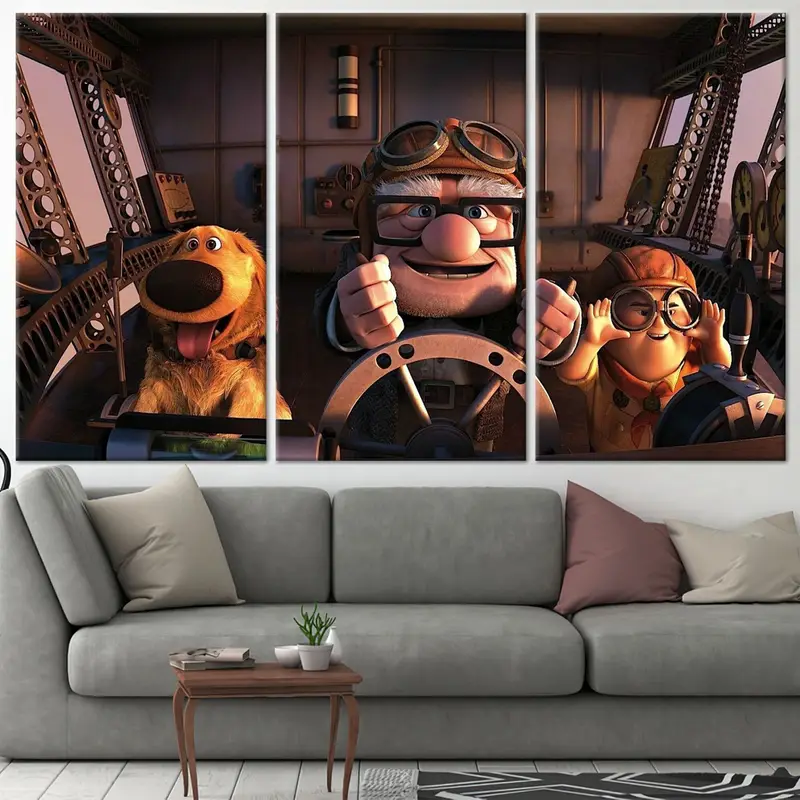 Carl Russel And Dog, Movie Up Poster, Movie Up Wall Art, Movie Up Canvas, Carl Fredricksen, Cartoon Wall Art, Cartoon Canvas, Kids Wall Art, - 2