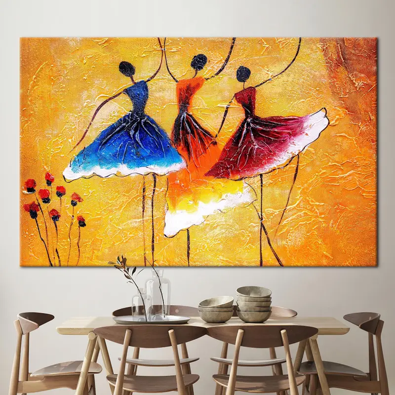 Elegant Ballerina Canvas: Vibrant Dance Art Print