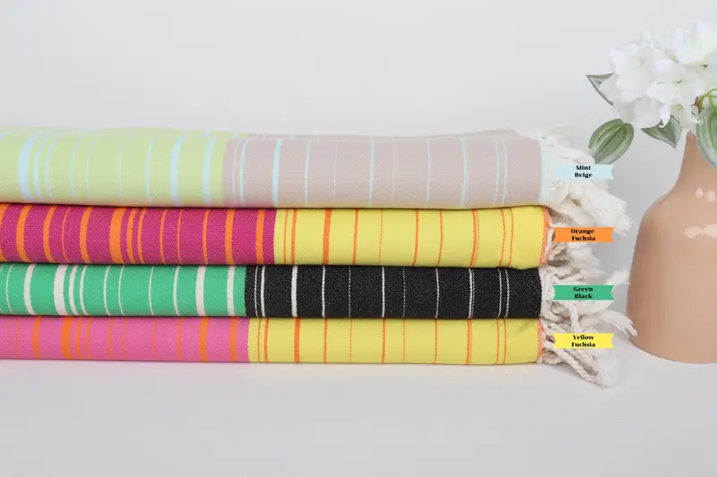 Wedding Gift, Pool Towels, Organic towel, Bachelor Bachelorette Party Favors, Christmas Favors, 70x40 Cotton Striped Towel, Custom Name Towel - 1