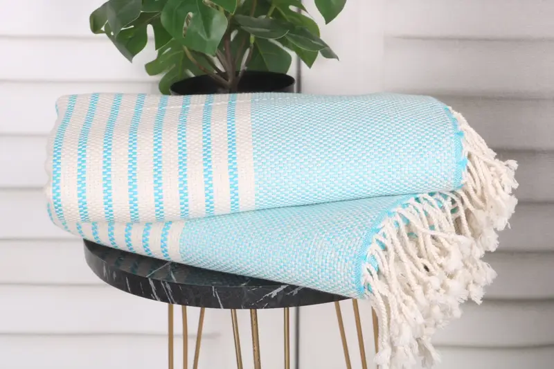 Bridesmaid Gift, Absorbent Turkish towel, Pool Towels, 76x40 Cotton Striped Towel, Personalized Wedding Gift For Couple, Personalized Beach Towel - 3
