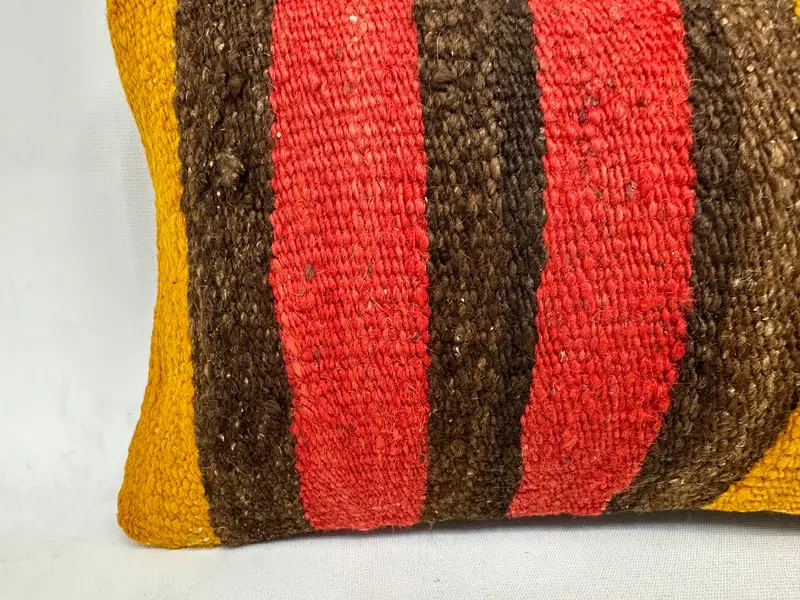 Tapestry Pillow Case, Turkish Kilim Pillow, Turkish Pillow, 8x16 Red Cushion Case, Pillow for Couch, Pillow, Neutral Pillow Sham - 2