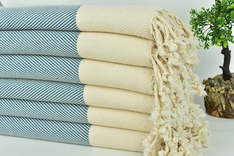 Personalised Gift, 70x40 Cotton Striped Towel, Sand-resistant Turkish towel for the beach, Turkish towel, Housewarming Gift, Wedding Favors - 3