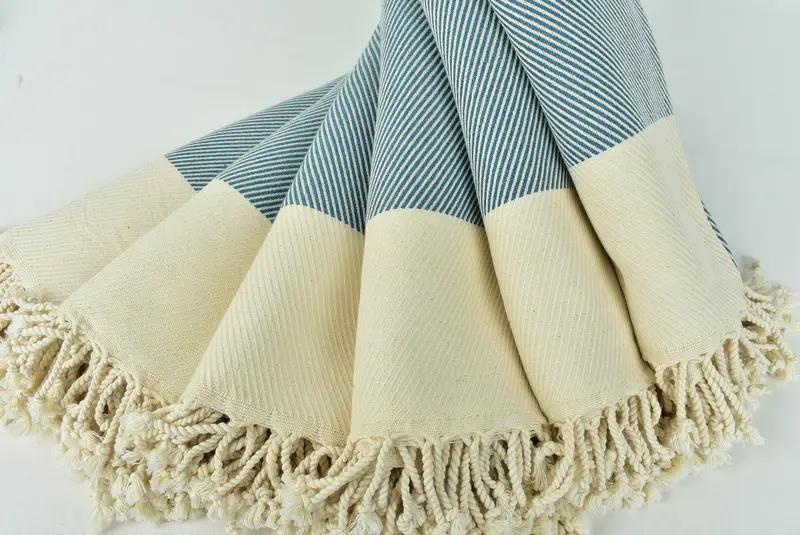 Personalised Gift, 70x40 Cotton Striped Towel, Sand-resistant Turkish towel for the beach, Turkish towel, Housewarming Gift, Wedding Favors - 4