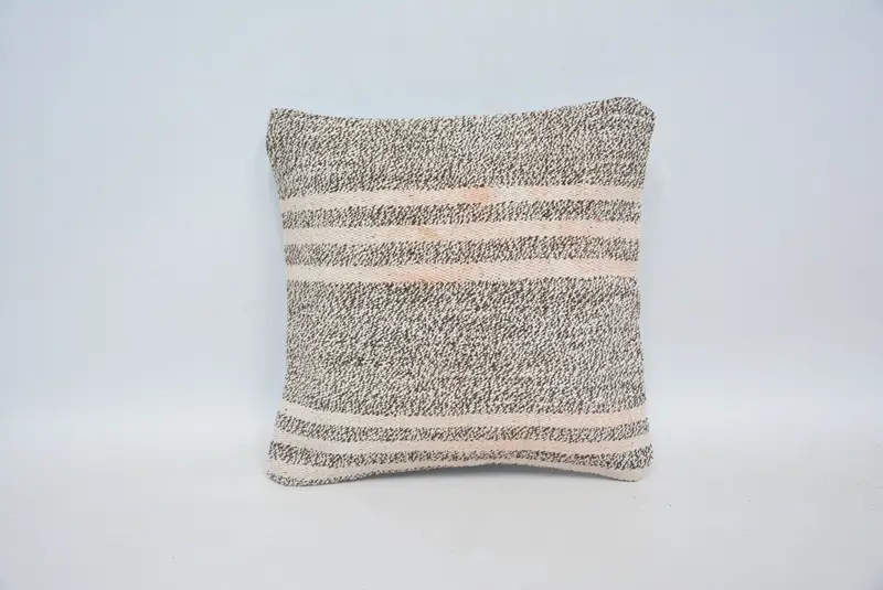 Pillow Sham, Throw Kilim Pillow, Ethnic Pillow Cover Pillow Case, Bolster Pillow Cover, Pillow for Couch, 12x12 Brown Pillow Sham, Kilim Pillow - 1