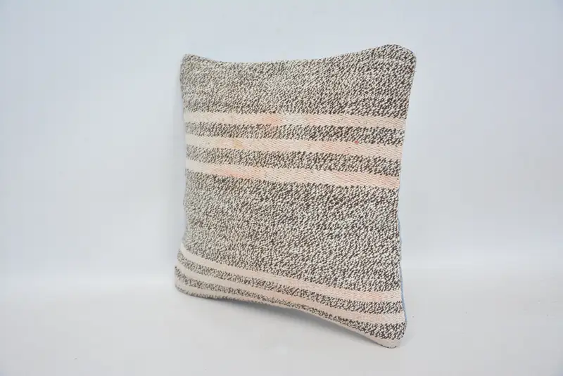 Pillow Sham, Throw Kilim Pillow, Ethnic Pillow Cover Pillow Case, Bolster Pillow Cover, Pillow for Couch, 12x12 Brown Pillow Sham, Kilim Pillow - 4