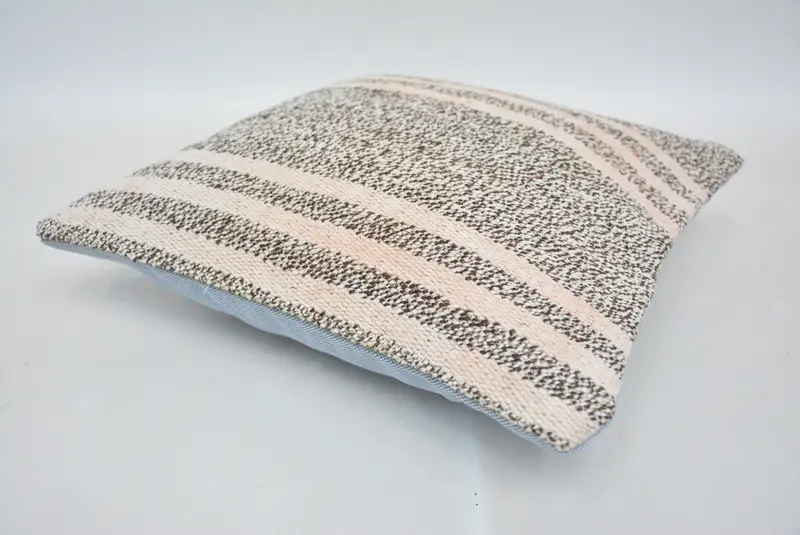 Pillow Sham, Throw Kilim Pillow, Ethnic Pillow Cover Pillow Case, Bolster Pillow Cover, Pillow for Couch, 12x12 Brown Pillow Sham, Kilim Pillow - 6
