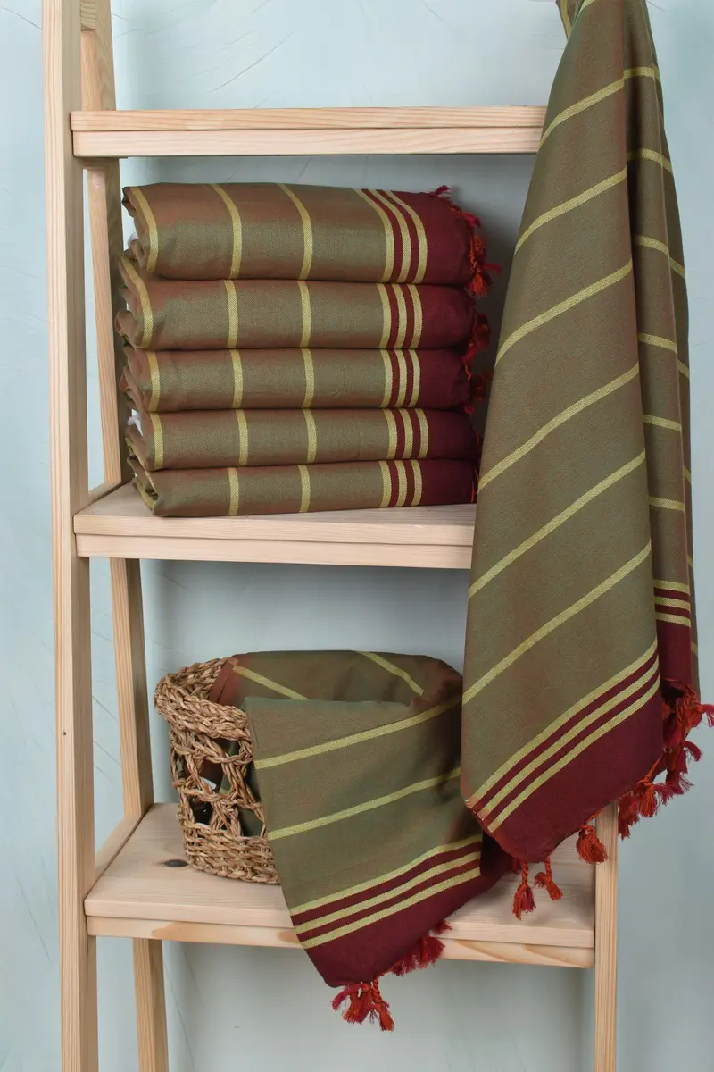 Best Friend Gift, Spa Towel, Bridesmaid Gifts, Sand-Resistant Peshtemal, Best Friend Christmas Gift, Turkish beach towel, 68x40 Cotton Striped Towel - 3