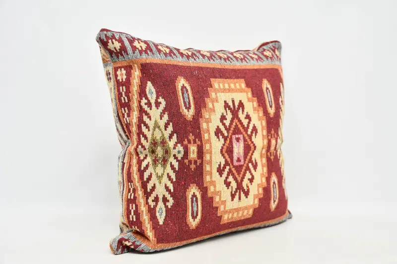 Yastık sahte, atma Kilim yastığı, Türk Kilim yastığı, sandalye yastık kasası, pastel yastık, çiftlik evi yastığı, Kilim yastık sham, 32x32 kırmızı yastık - 3