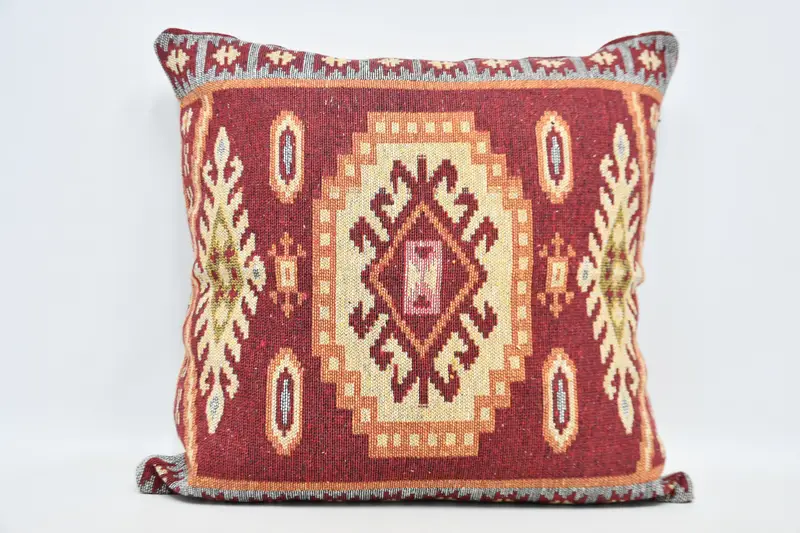 Yastık sahte, atma Kilim yastığı, Türk Kilim yastığı, sandalye yastık kasası, pastel yastık, çiftlik evi yastığı, Kilim yastık sham, 32x32 kırmızı yastık - 1