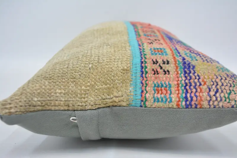 Vintage Kilim Pillow, Neutral Pillow, Kilim Pillow Cover, Pillow Case, 12x24 Red Pillow Case, Antique Pillows, Boho Chic Cushion Case - 5