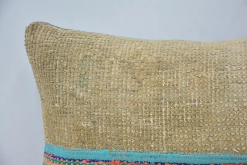 Vintage Kilim Pillow, Neutral Pillow, Kilim Pillow Cover, Pillow Case, 12x24 Red Pillow Case, Antique Pillows, Boho Chic Cushion Case - 2