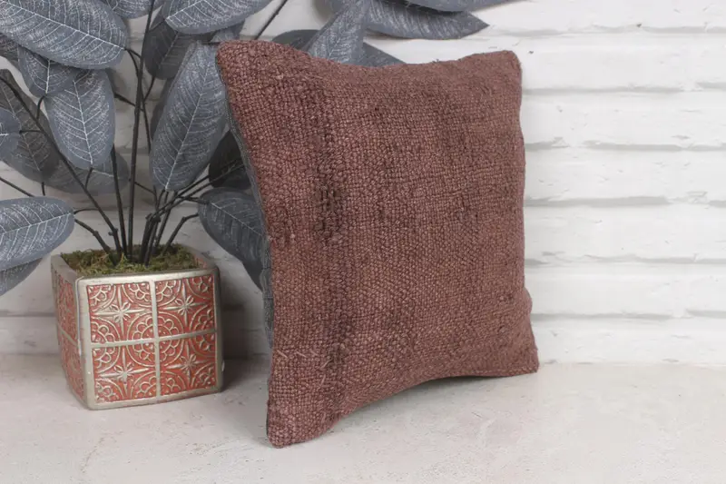 Gift Pillow, Outdoor Bolster Pillow Case, Boho Pillow Sham Cover, Pillow Case, 12x12 Brown Pillow Case, Antique Pillows, Ethnic Pillow Cover Cushion - 4