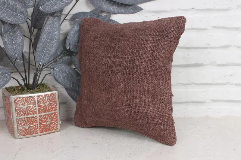 Gift Pillow, Outdoor Bolster Pillow Case, Boho Pillow Sham Cover, Pillow Case, 12x12 Brown Pillow Case, Antique Pillows, Ethnic Pillow Cover Cushion - 3