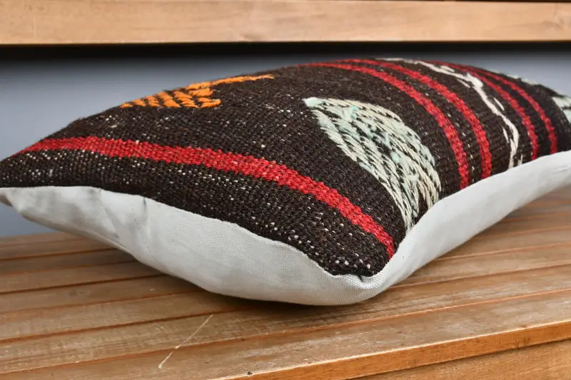 Tribal Cushion, Pillow for Couch, Kilim Pillow Cover, 16x24 Brown Pillow Sham, Pillow Cover, Bohemian Cushion Cushion Cover, Kilim Cushion Sham - 3
