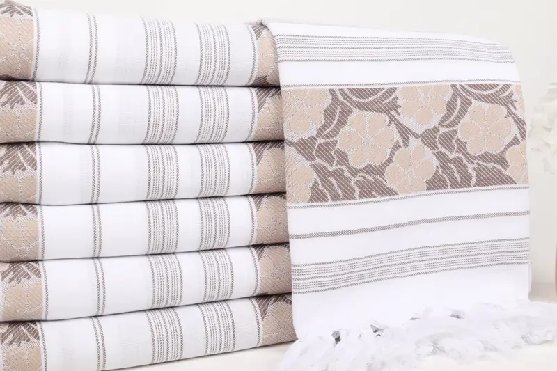 Travel towel, Soft and absorbent Turkish towel, Lightweight Turkish towel, Wedding Favors, Customized Towels, 70x40 Cotton Daisy Design Towel - 3