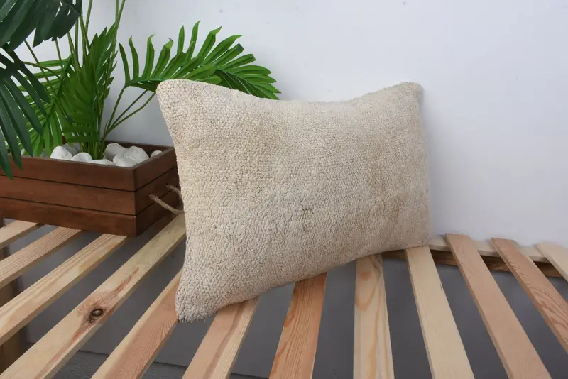 12x20 Beige Pillow Sham, Pillow for Sofa, Luxury Cushion Case, Vintage Kilim Pillow, Interior Designer Pillow, Decorative Cushion, Cushion Cover - 4