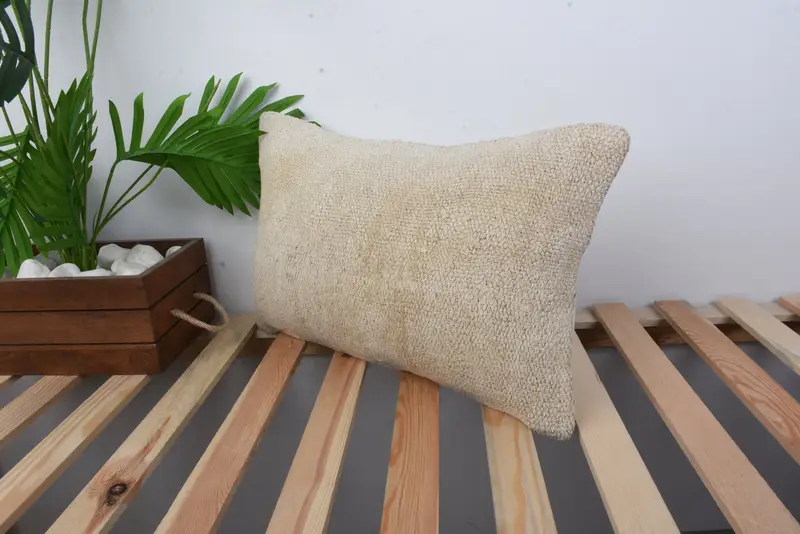 12x20 Beige Pillow Sham, Pillow for Sofa, Luxury Cushion Case, Vintage Kilim Pillow, Interior Designer Pillow, Decorative Cushion, Cushion Cover - 5
