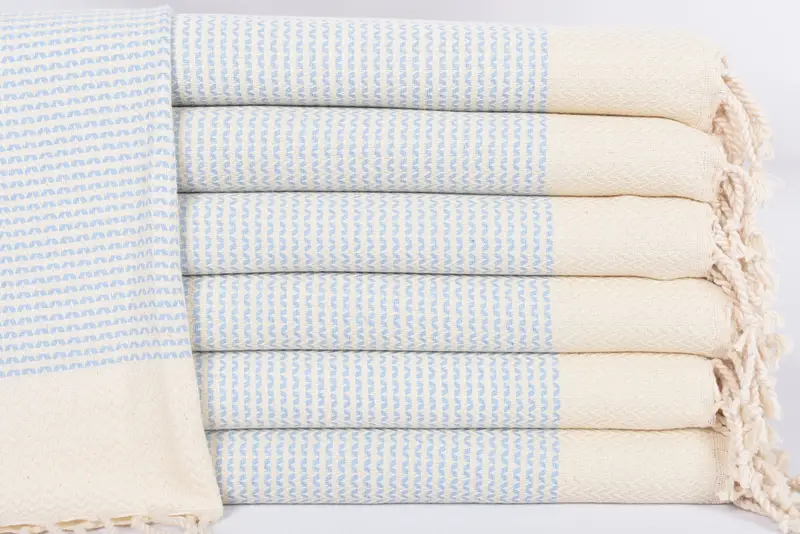 Turkish Hand Towel Blue Diamond, 100% Organic Cotton, 40x20 Inches