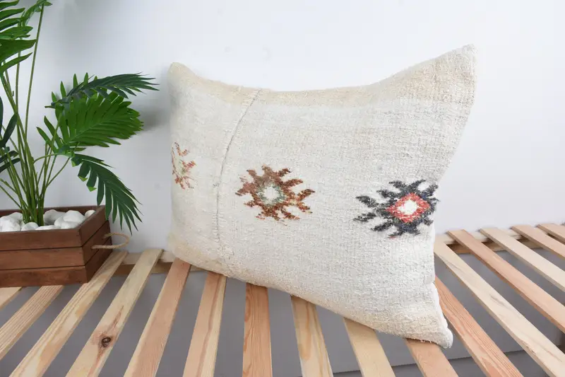 Luxury Pillow Sham, Cushion Case, Kilim Pillow Cover, Kilim Pillow, Antique Pillows, Cozy Throw Pillow Case, 20x28 White Cushion Case - 5