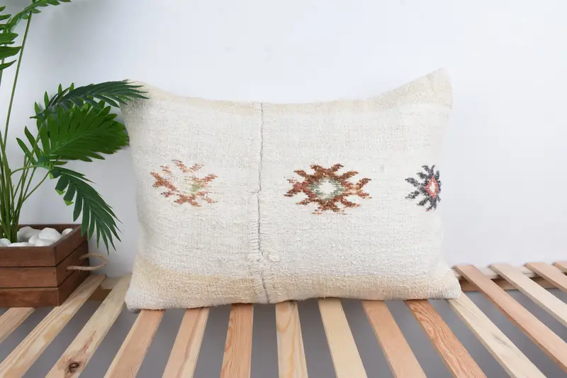 Luxury Pillow Sham, Cushion Case, Kilim Pillow Cover, Kilim Pillow, Antique Pillows, Cozy Throw Pillow Case, 20x28 White Cushion Case - 1
