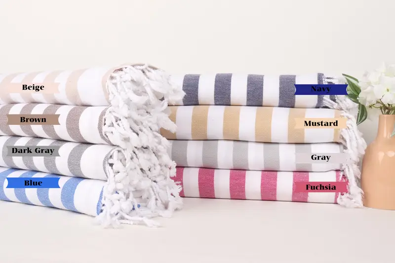 Monogram Turkish Bath Towel, Custom Gift, 68x36 Cotton Striped Towel, Gift For Bride, Absorbent Turkish towel, Organic Beach Towel, Thin towel - 1
