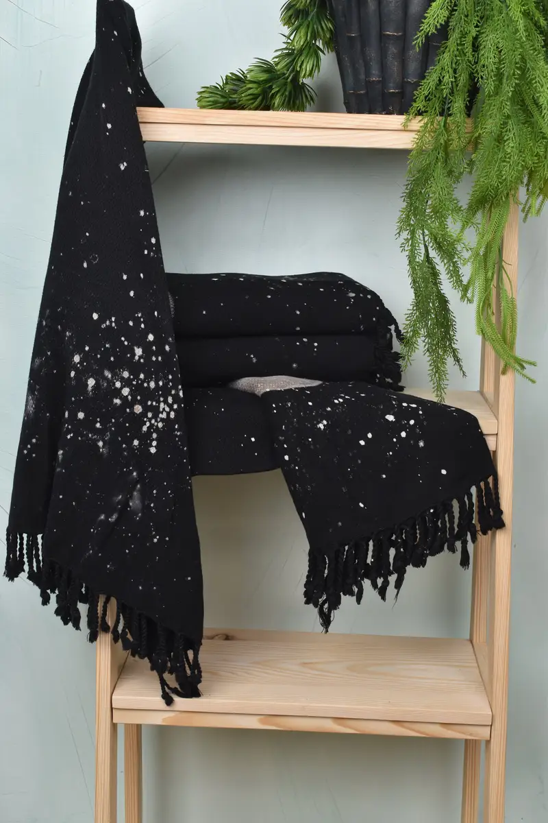 Bridesmaid Gift, Sand-Resistant Peshtemal, 64x32 Cotton Galaxy Design Towel, Home Gift, Embroidered Beach Towel, Gift For Him, Wedding Gift - 7