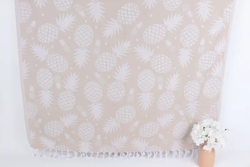 Welcome Wedding Gift, Personalized Beach Towel, Turkish bath towel for spa, Custom Beach Towel, Bath towel, 70x36 Cotton Pineapple Design Towel - 1