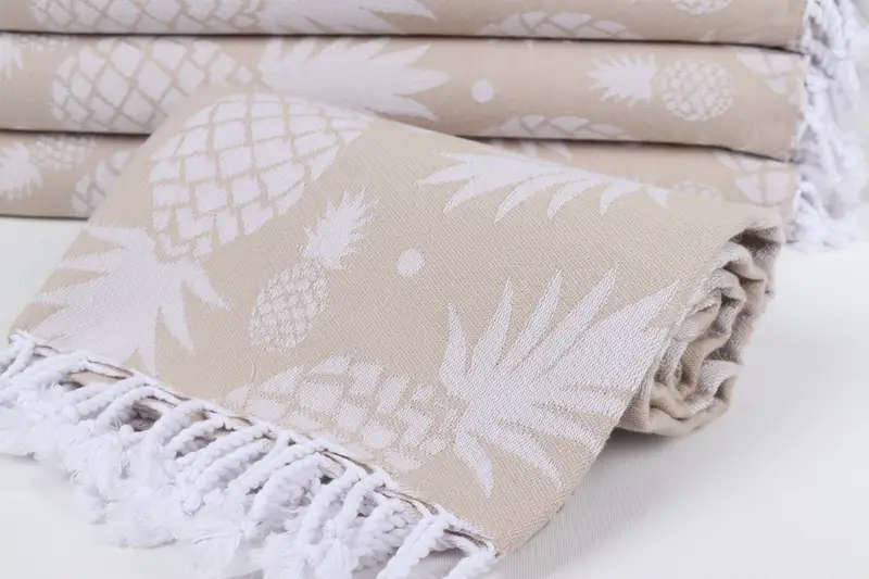Welcome Wedding Gift, Personalized Beach Towel, Turkish bath towel for spa, Custom Beach Towel, Bath towel, 70x36 Cotton Pineapple Design Towel - 5