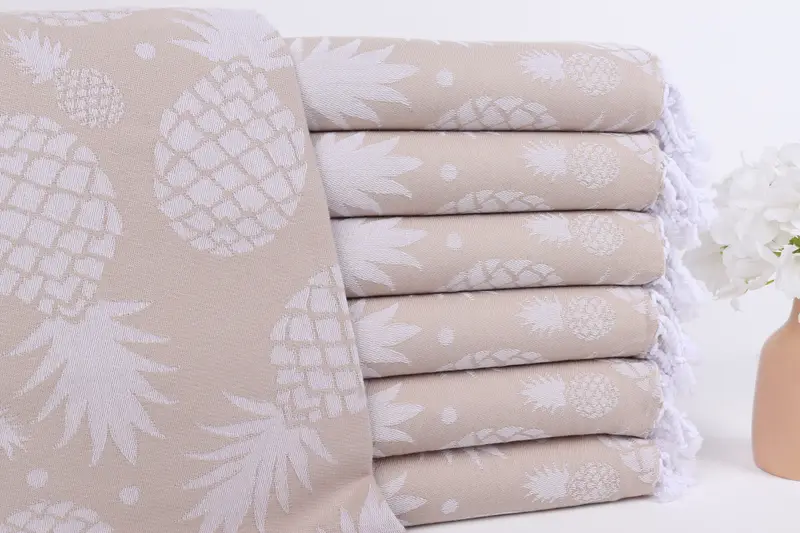 Welcome Wedding Gift, Personalized Beach Towel, Turkish bath towel for spa, Custom Beach Towel, Bath towel, 70x36 Cotton Pineapple Design Towel - 2