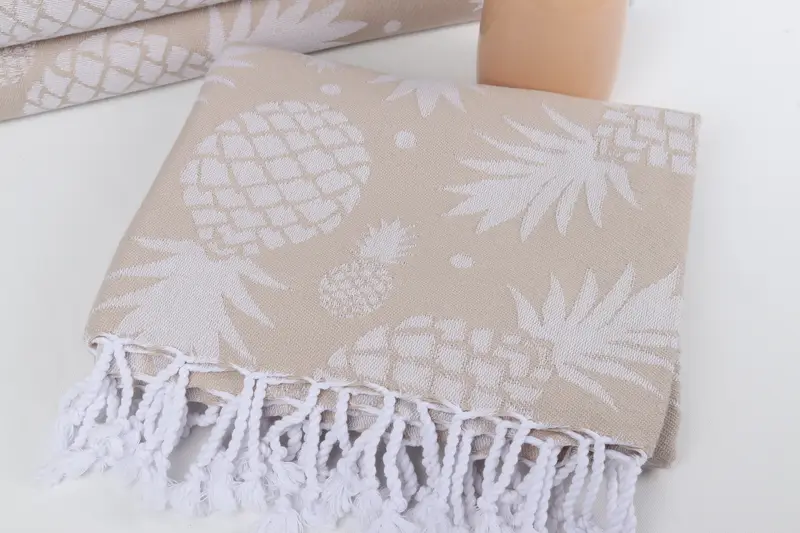 Welcome Wedding Gift, Personalized Beach Towel, Turkish bath towel for spa, Custom Beach Towel, Bath towel, 70x36 Cotton Pineapple Design Towel - 6