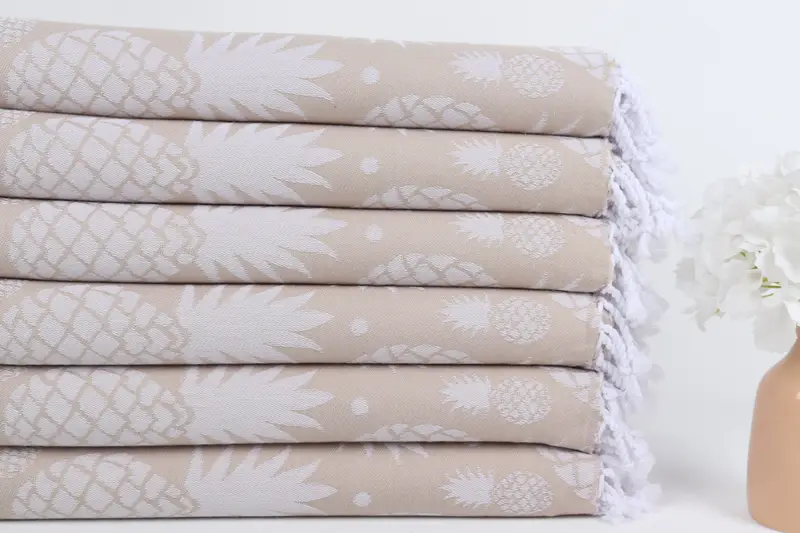 Welcome Wedding Gift, Personalized Beach Towel, Turkish bath towel for spa, Custom Beach Towel, Bath towel, 70x36 Cotton Pineapple Design Towel - 4