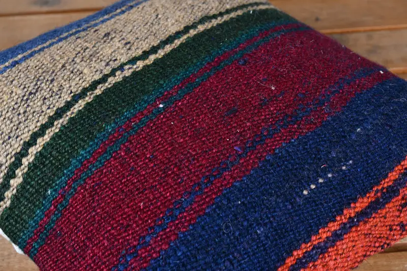 Kilim -Kissen, Boho -Kissenscheinabdeckung, Kissen für Sofa, Kissenbedeckung, Akzentwurfkissen, 12x12 Blaues Kissen, handgefertigtes Wurfkissen Gehäuse - 3