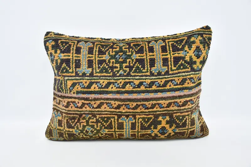 Interior Designer Pillow, 20x28 Orange Pillow Sham, Floor Cushion Case, Cushion Cover, Ethnical Kilim Rug Pillow, Turkish Kilim Pillow - 1
