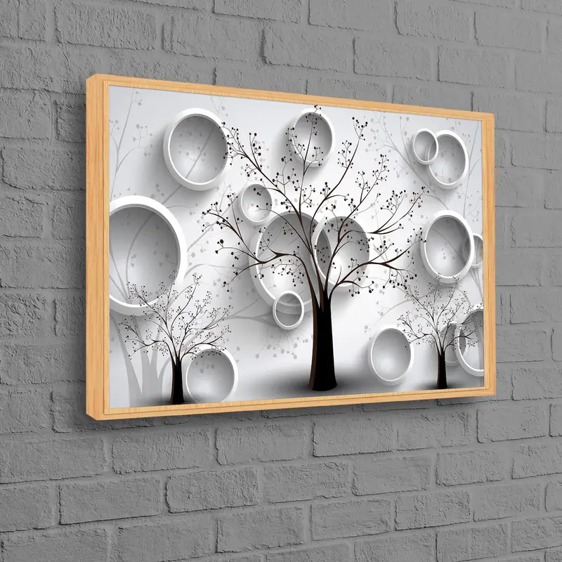 モダンで豪華な抽象的なホワイトプリントキャンバス - トレンディなアート装飾