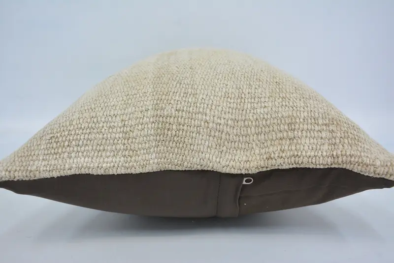 Pillow Sham, Handwoven Pillow Cover Pillow, Interior Designer Pillow, Pillow for Sofa, 16x24 Beige Pillow Cover, Kilim Pillow - 5