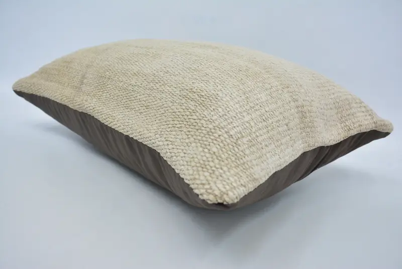 Pillow Sham, Handwoven Pillow Cover Pillow, Interior Designer Pillow, Pillow for Sofa, 16x24 Beige Pillow Cover, Kilim Pillow - 6