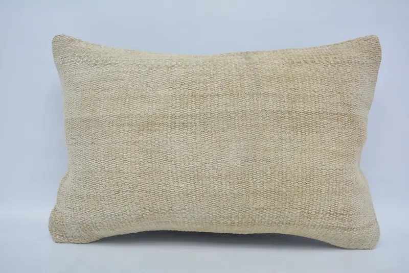 Pillow Sham, Handwoven Pillow Cover Pillow, Interior Designer Pillow, Pillow for Sofa, 16x24 Beige Pillow Cover, Kilim Pillow - 1