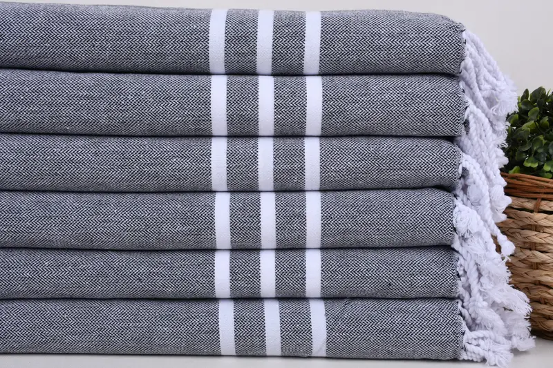 Personalize Gift, Monogram Kitchen Towel, Monogrammed Hand Towel, Wedding Gift Kitchen Towel, 40x18 Cotton Striped Towel, Turkish Towel Hand Towel - 2
