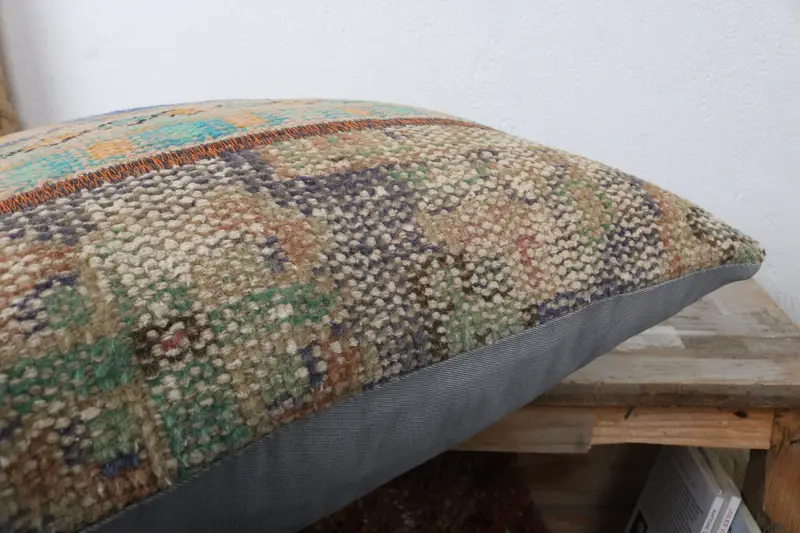 Art Deco Pillow Cover, Pastel Pillow Case, 20x20 Blue Pillow Cover, Pillow for Couch, Home Decor Pillow, Kilim Pillow Cover, Cushion Cover - 6