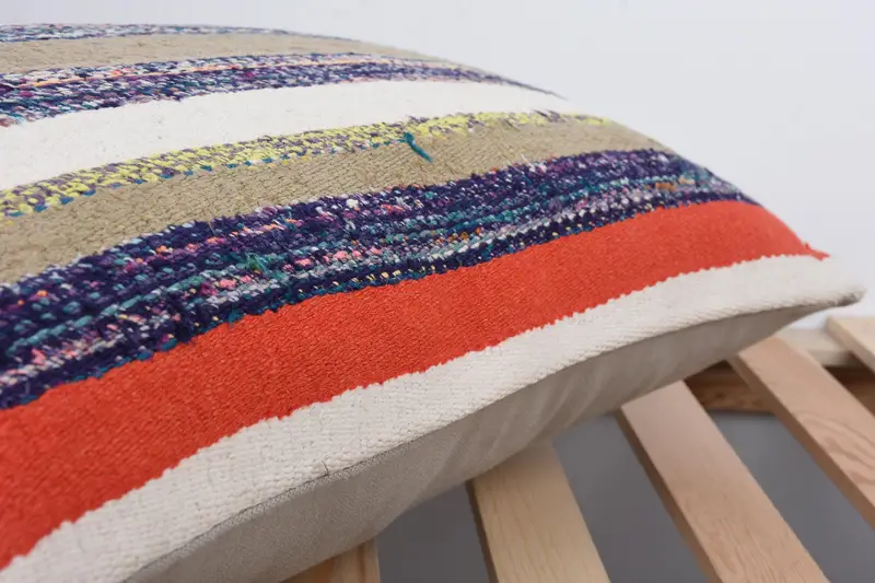 Boho Pillow, Turkish Pillow, Wool Kilim Pillow Cushion Cover, Boho Pillow Sham Cover, Toss Cushion, Pillow Sham, 16x24 Brown Pillow, Seat Pillow - 7