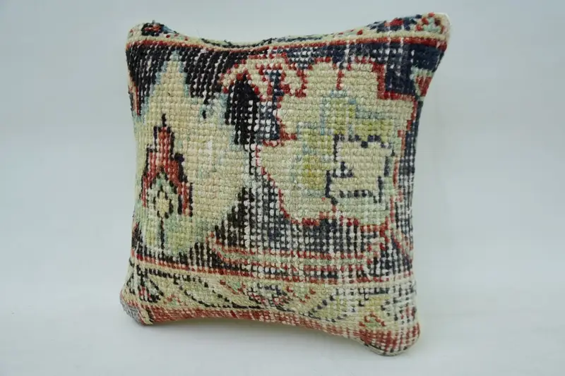 12x12 Beige Pillow Sham, Pet Pillow Sham, Pillow, Boho Pillow, Kilim Rug Cushion Case, Kilim Pillow, Bohemian Cushion Cushion, Home Decor Pillow - 3