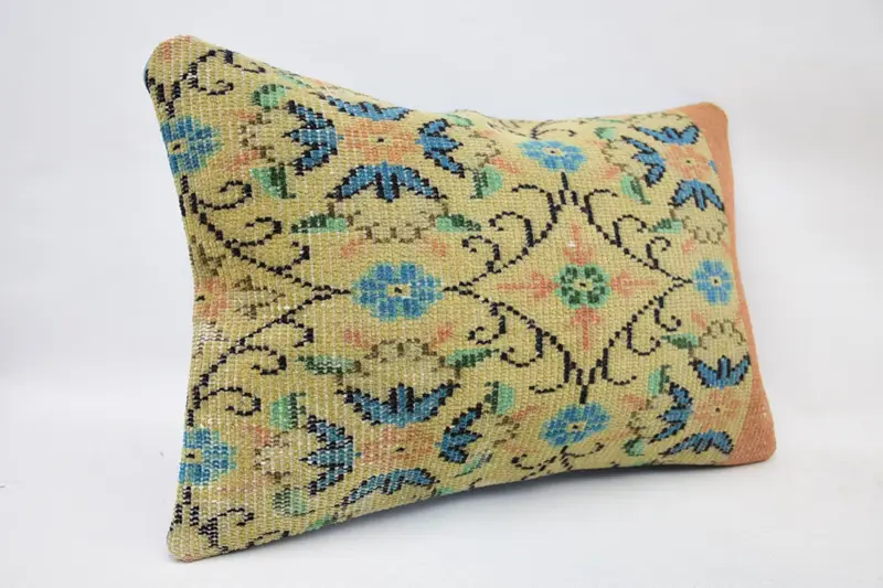 Turkish Pillow, Cushion Case, 16x24 Yellow Pillow Case, Authentic Cushion Cover, Gift Pillow, Chair Cushion Case, Antique Pillows - 2