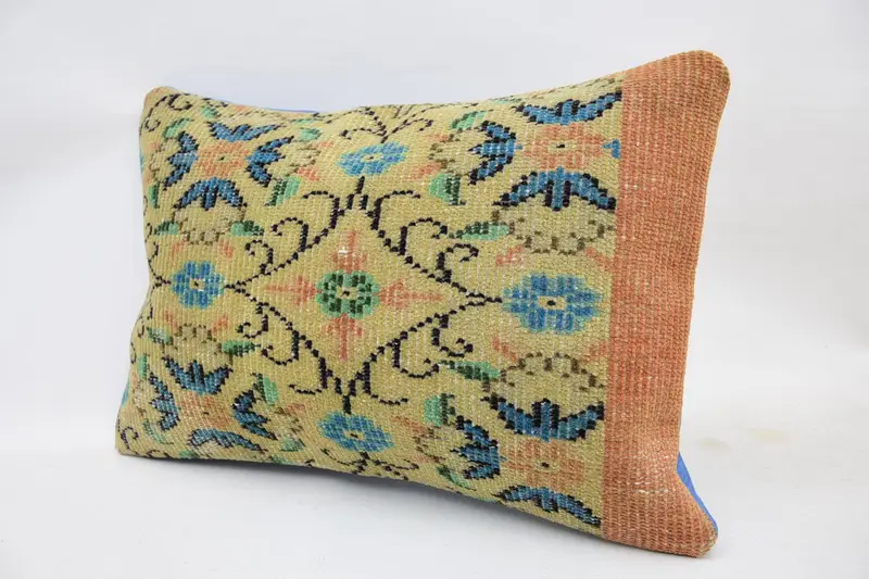 Turkish Pillow, Cushion Case, 16x24 Yellow Pillow Case, Authentic Cushion Cover, Gift Pillow, Chair Cushion Case, Antique Pillows - 3