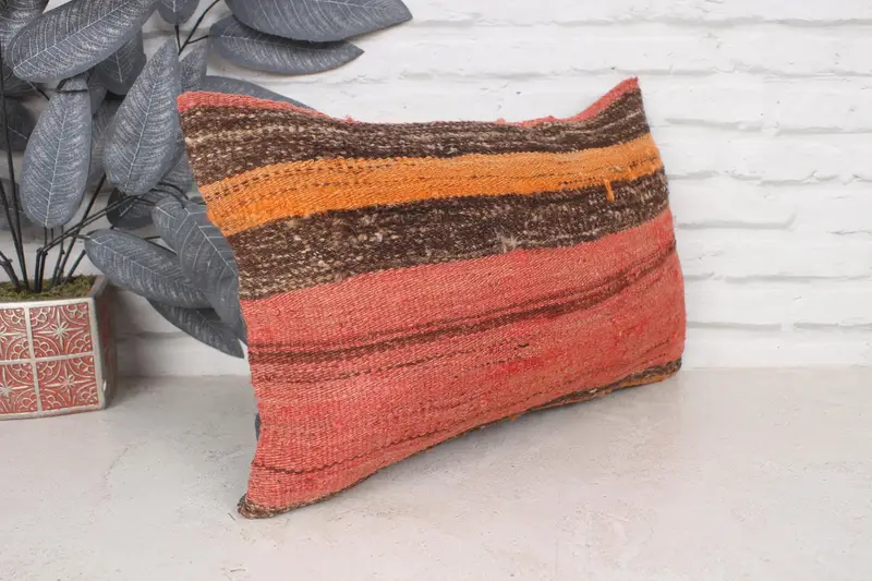 12x20 Red Cushion Case, Vintage Kilim Pillow, Antique Pillows, Pillow Sham, Aztec Pillow Case, Handmade Kilim Cushion - 3