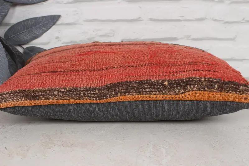 12x20 Red Cushion Case, Vintage Kilim Pillow, Antique Pillows, Pillow Sham, Aztec Pillow Case, Handmade Kilim Cushion - 5
