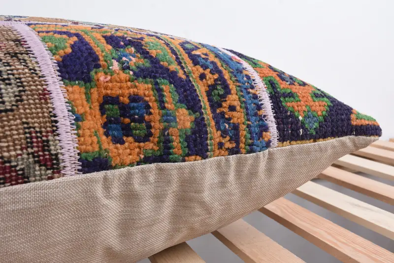 Cushion, 20x28 Brown Pillow, Home Decor Pillow, Vintage Pillow, Sofa Bolster Pillow Cover, Handmade Kilim Cushion, Bench Pillow, Knitted Pillow Sham - 7