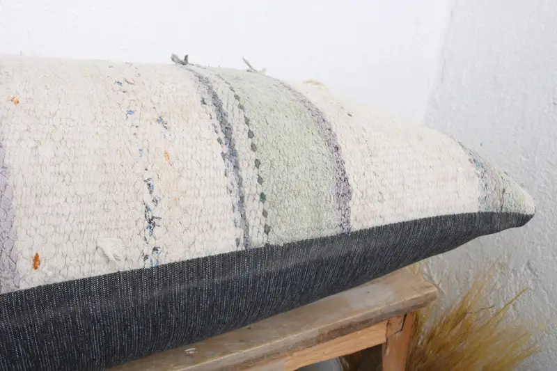 Cushion Cover, Antique Pillows, Ethnical Kilim Rug Pillow, Kilim Pillow Cover, One Of A Kind Pillow Case, 16x36 White Pillow Cover - 6