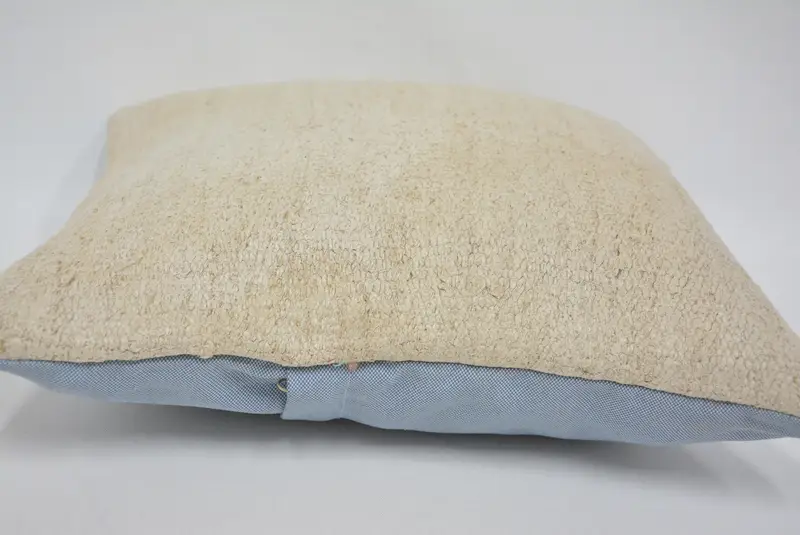 Vintage Kilim Pillow, Handmade Throw Cushion Case, Cushion Case, Pillow for Sofa, Kilim Cushion Sham, Garden Pillow Sham, 16x16 Beige Pillow Cover - 5